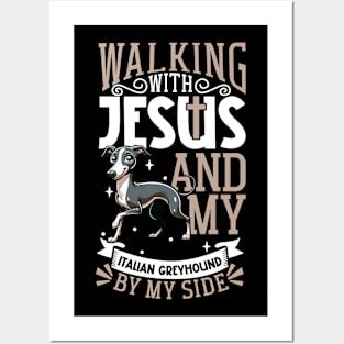 Jesus and dog - Italian Greyhound Posters and Art